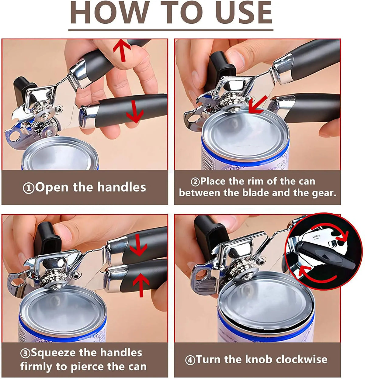 Side-Cut Manual Can Opener