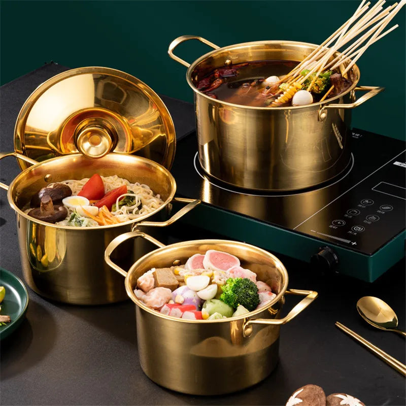 Gold Stainless Steel Saucepan Set
