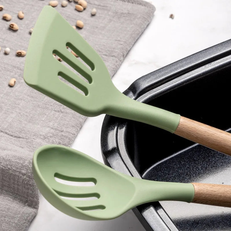 Avocado Green Silicone Utensil Set