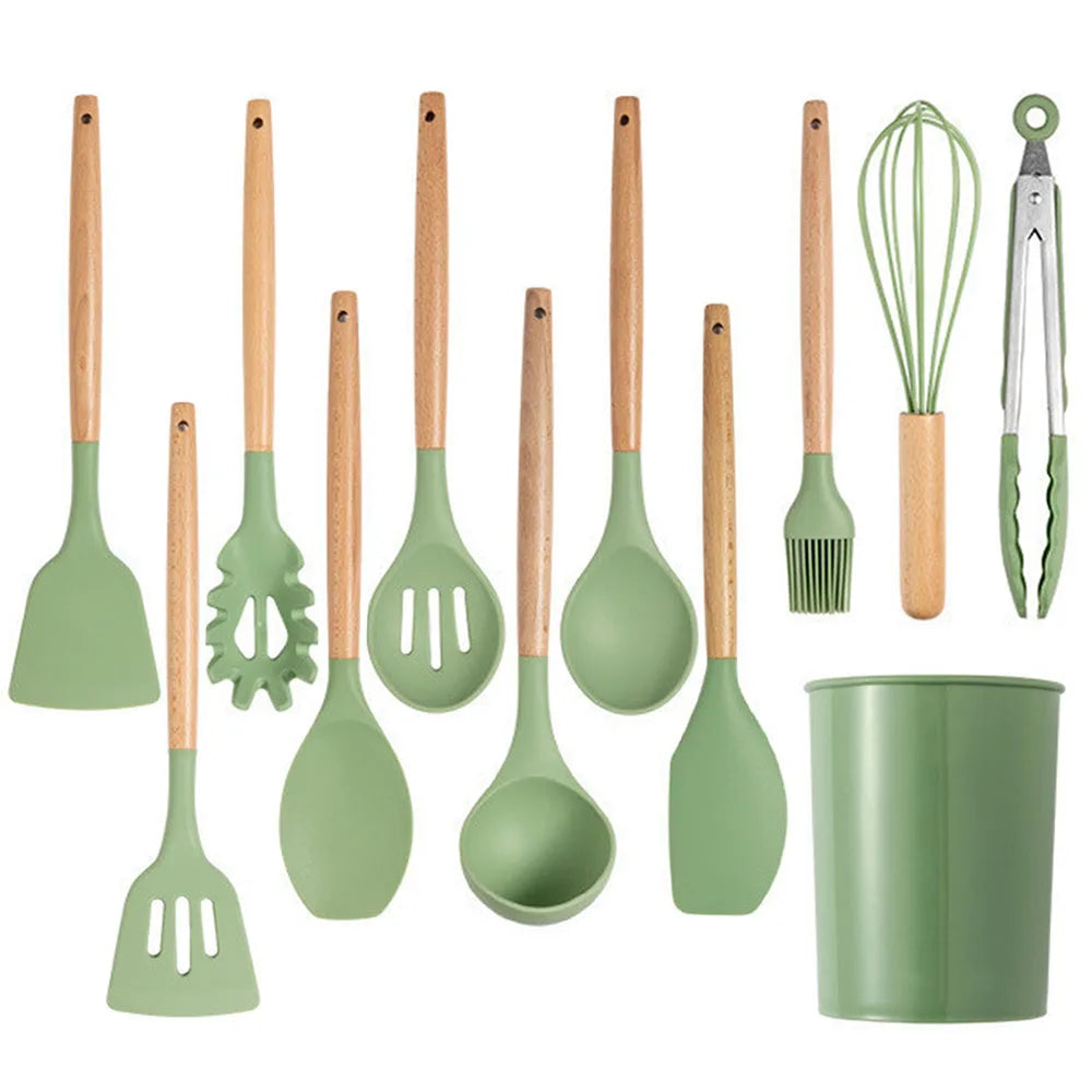 Avocado Green Silicone Utensil Set