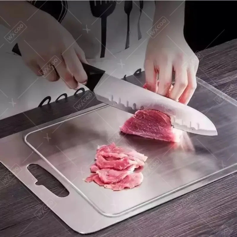 Steel Cutting Board with Juice Grooves