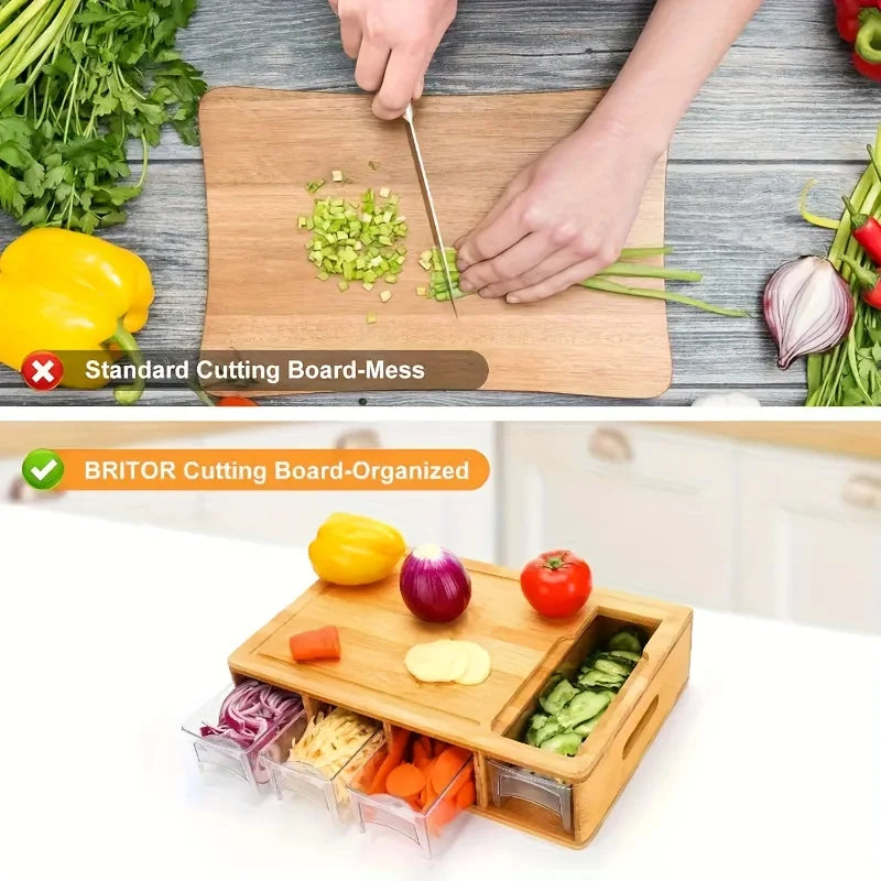 Bamboo Cutting Board Set with Grater
