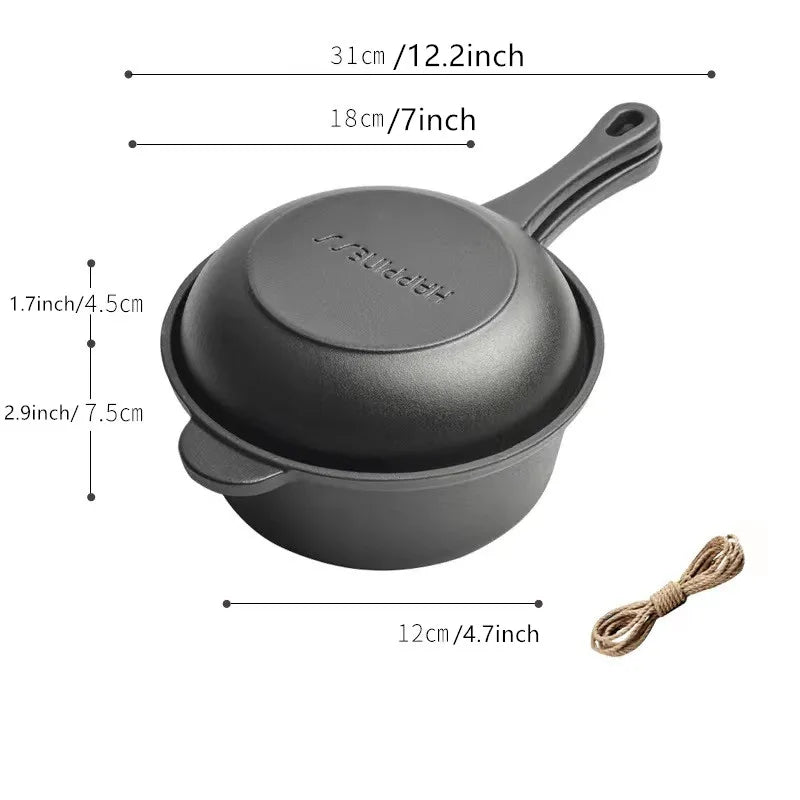 Cast Iron Pot and Skillet Lid Set