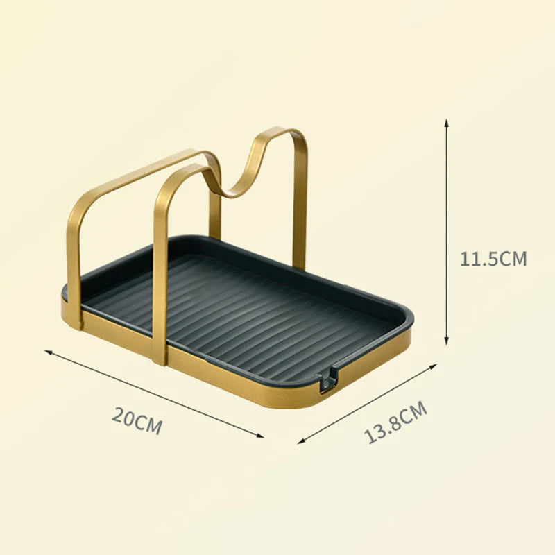 Steel Pot Lid Holder with Drip Tray