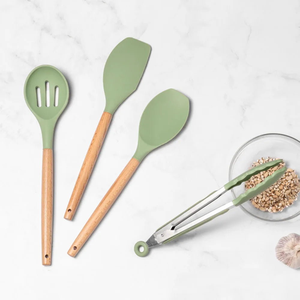 Avocado Green Silicone Utensil Set
