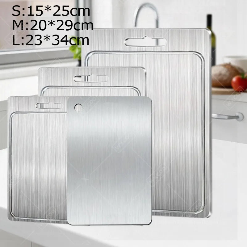 Steel Cutting Board with Juice Grooves
