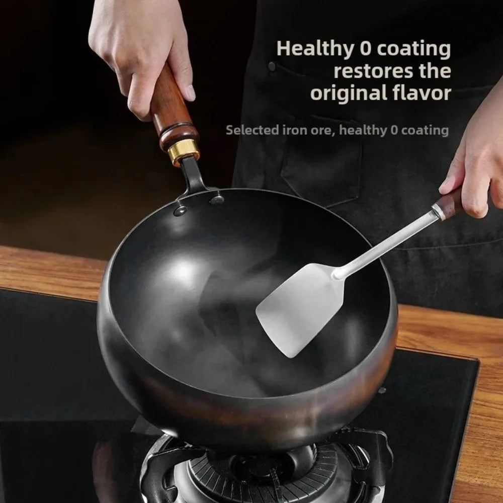 No-Coating Non-Stick Wok, Flat Bottom