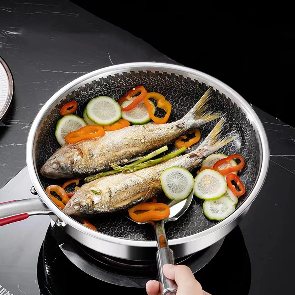 316 Steel Honeycomb Non-Stick Wok