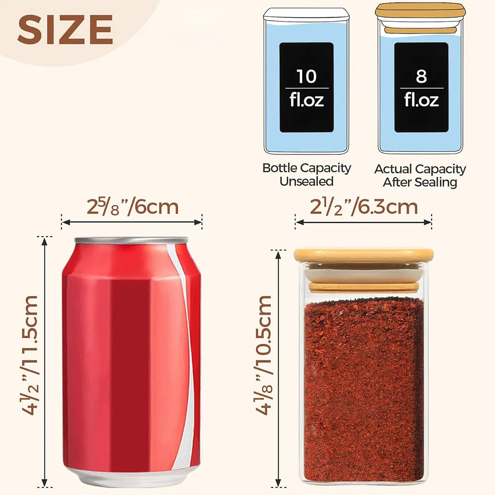 Glass Spice Jars with Bamboo Lids
