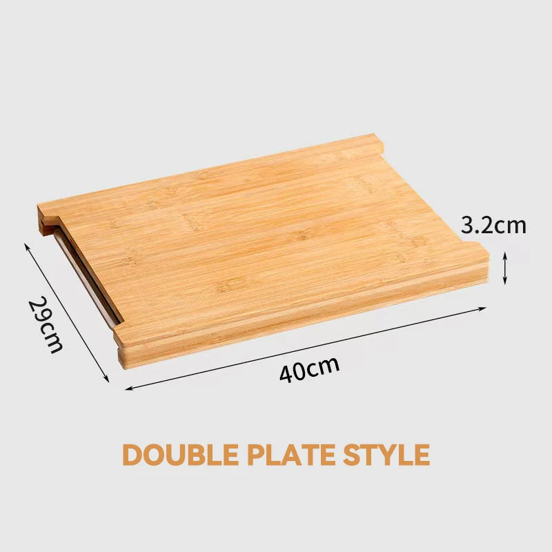 Bamboo Chopping Board with Prep Trays