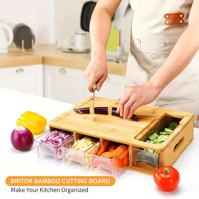 Bamboo Cutting Board Set with Grater