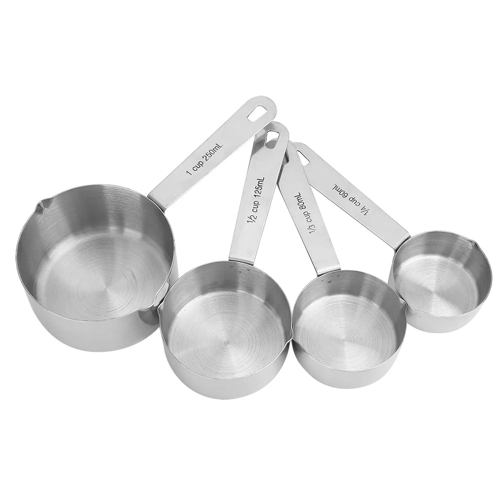 Stainless Steel Measuring Cups, 4 Piece