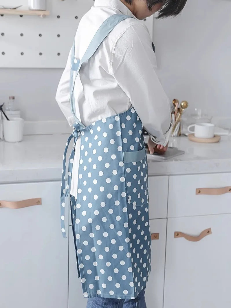 H-Back Striped Cotton Blend Apron