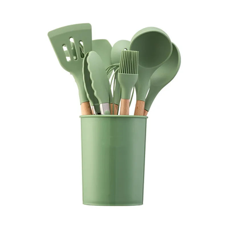 Avocado Green Silicone Utensil Set