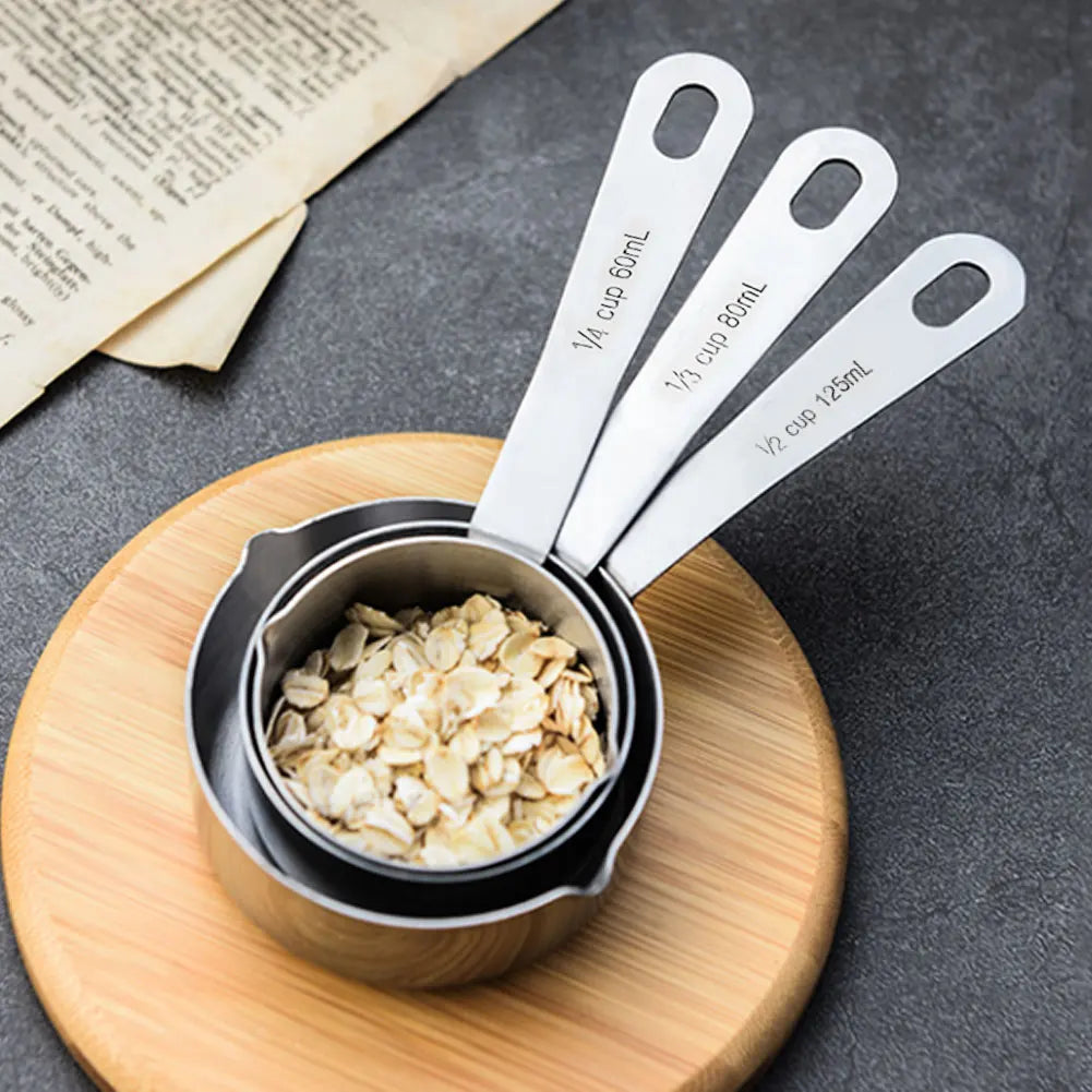 Stainless Steel Measuring Cups, 4 Piece