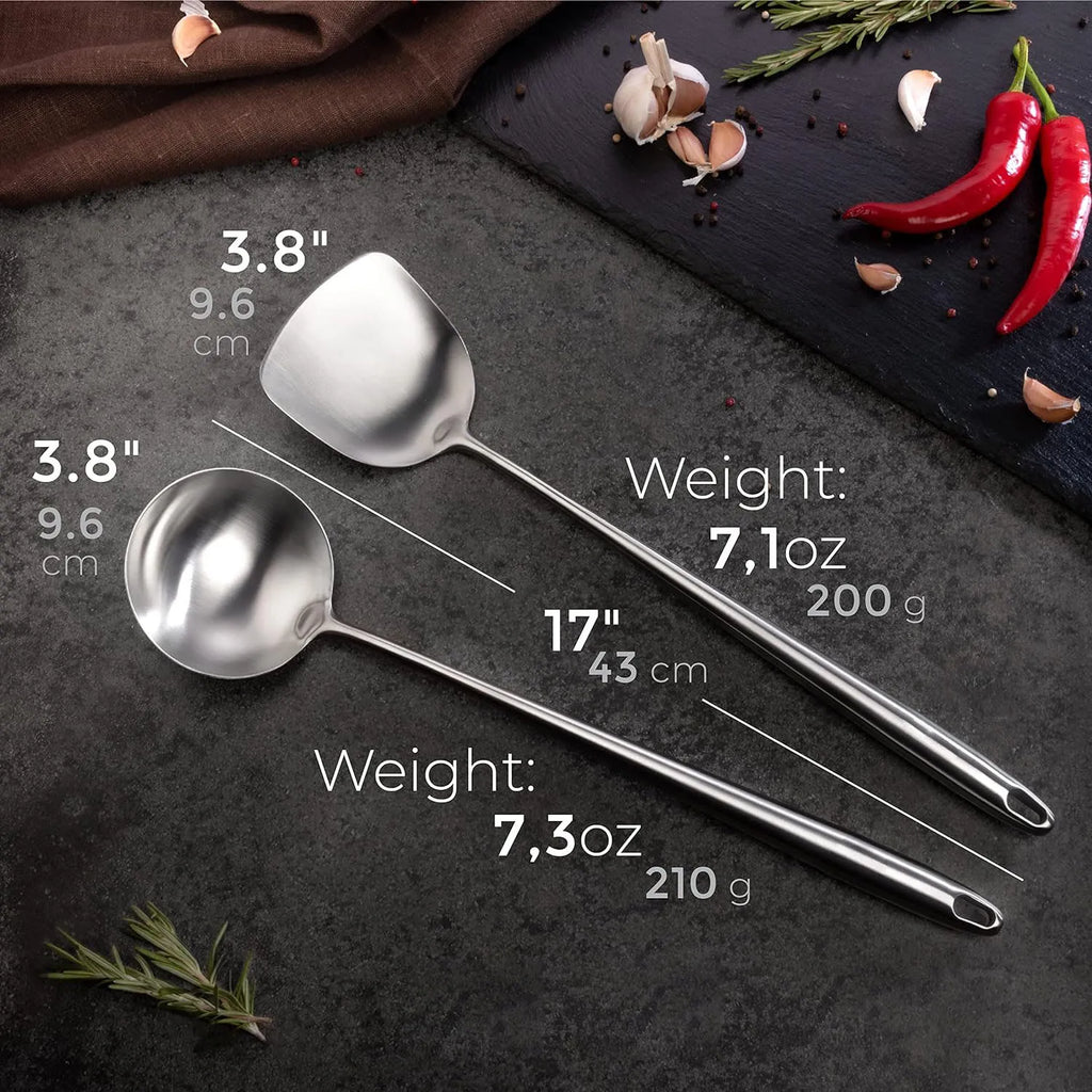 Wok Spatula and Ladle Set, 2 Piece