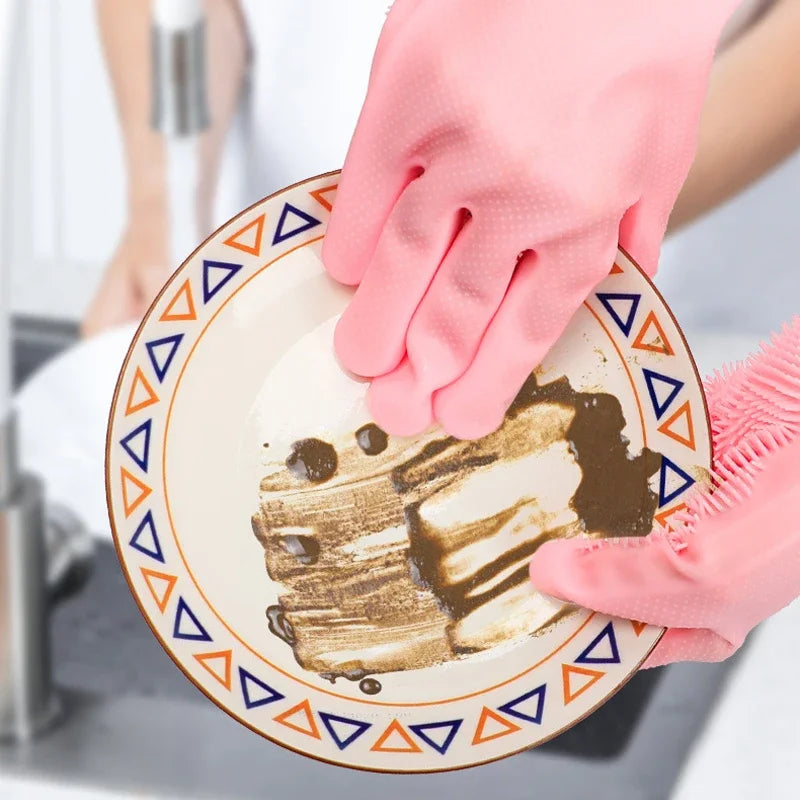 Silicone Dishwashing Scrubber Gloves