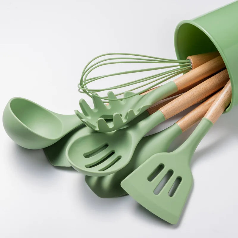 Avocado Green Silicone Utensil Set