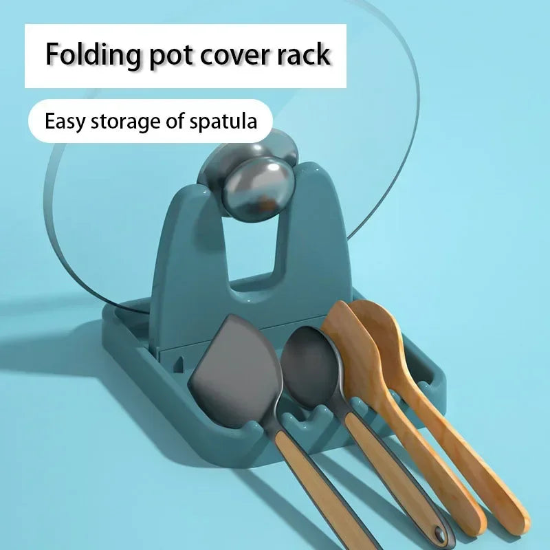 Foldable Pot Lid and Utensil Rack