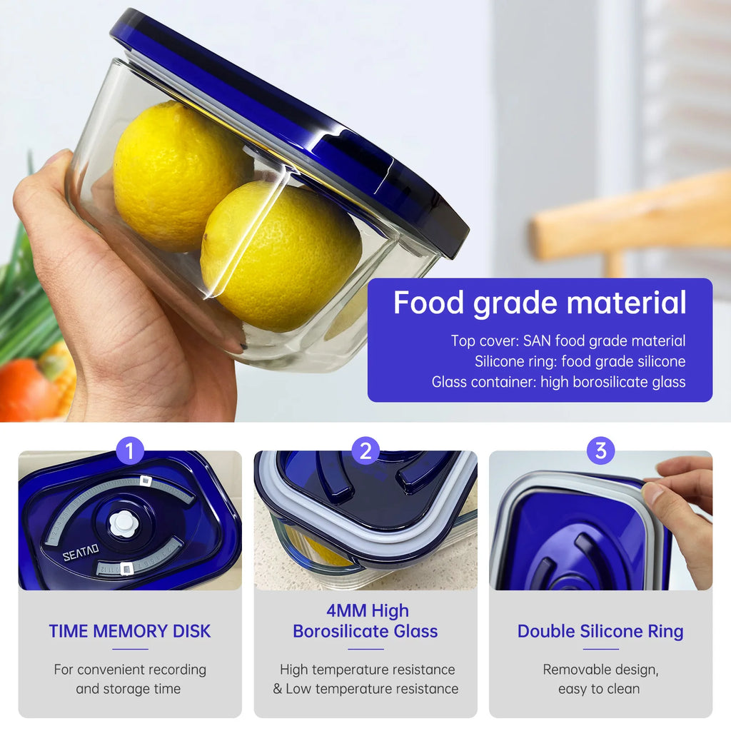 Vacuum Seal Glass Storage Containers