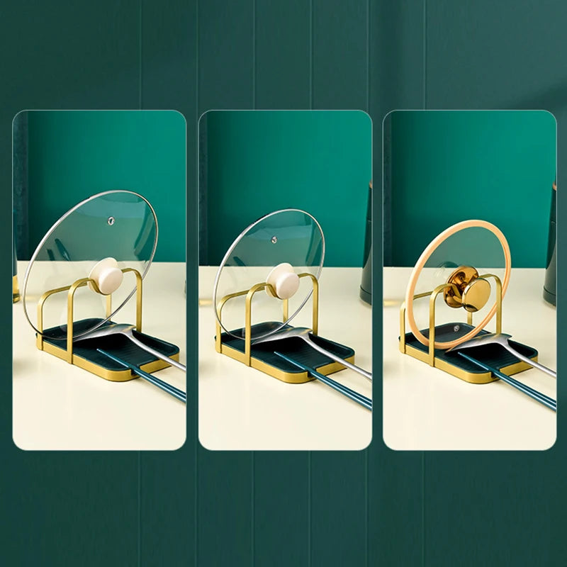 Steel Pot Lid Holder with Drip Tray