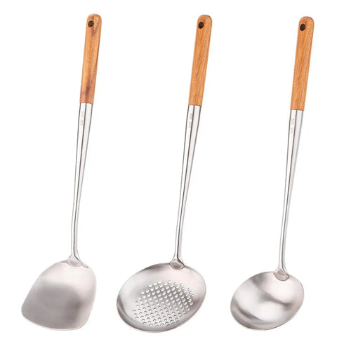 17" Wok Spatula, Spoon & Skimmer Set