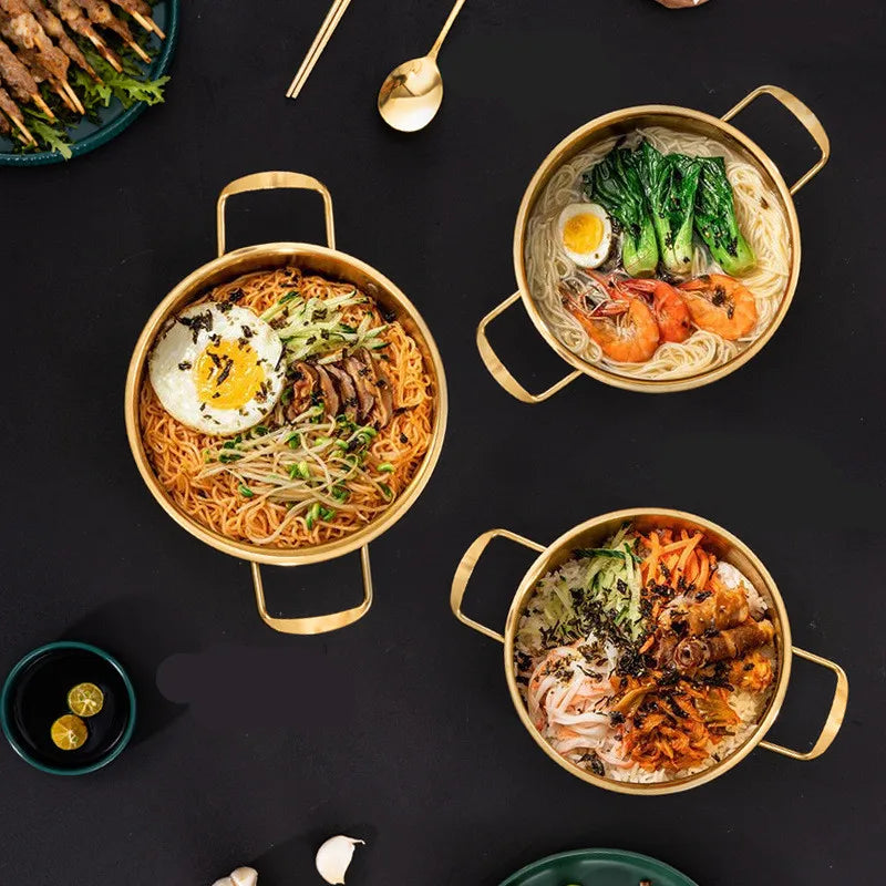 Gold Stainless Steel Saucepan Set