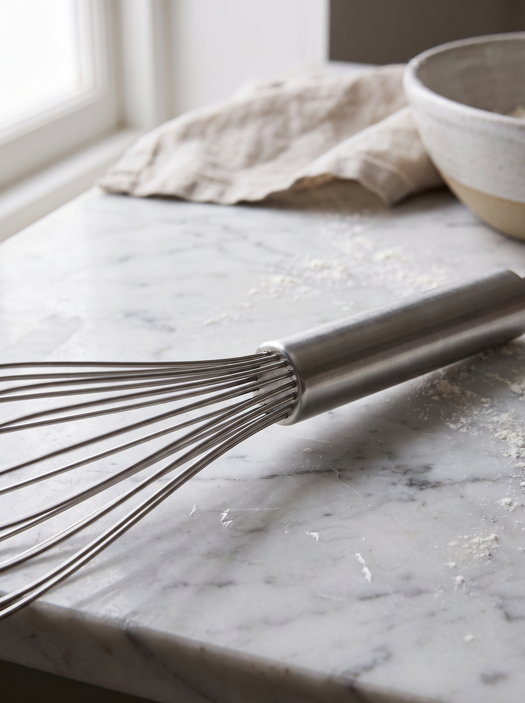 Close view of the sealed handle joint of the balloon whisk