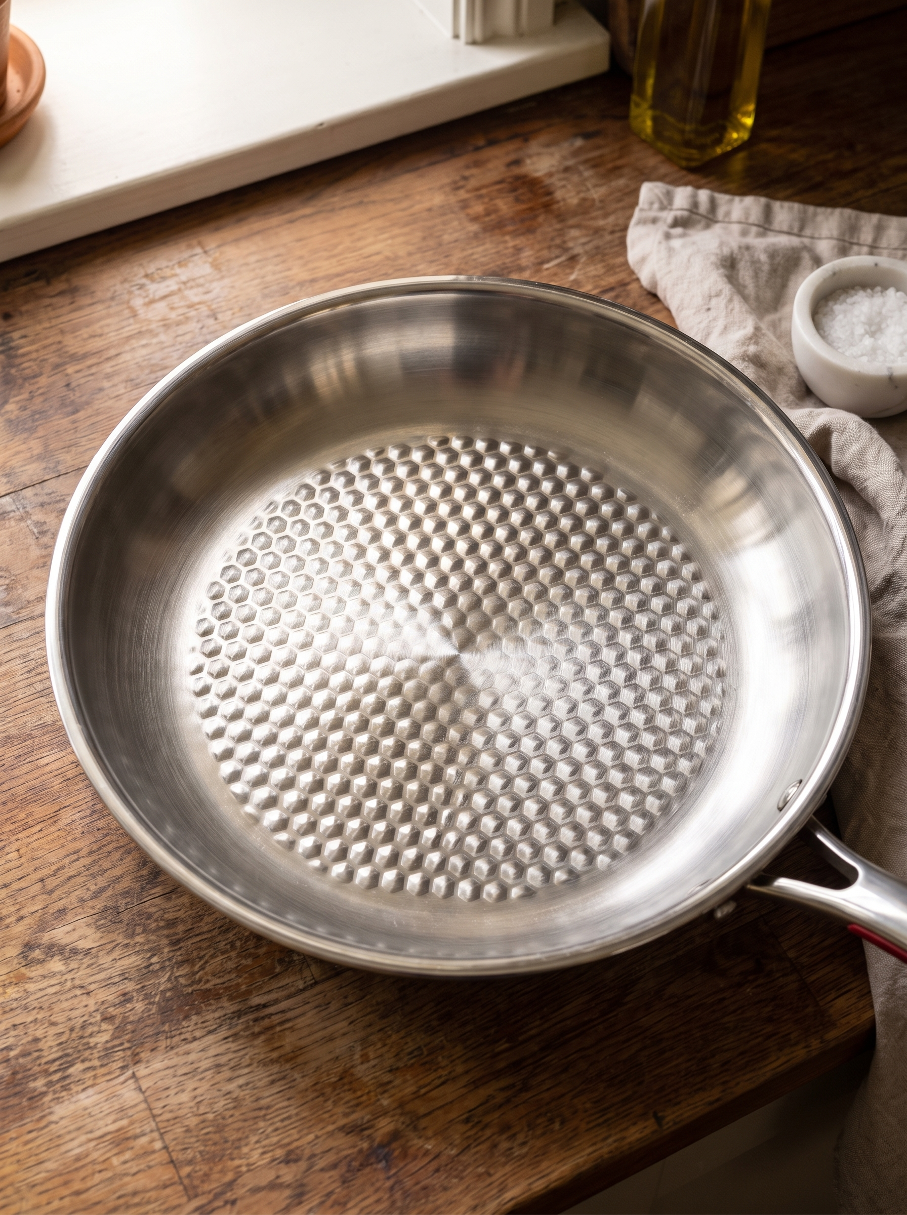 Close view of the honeycomb patterned steel pan base
