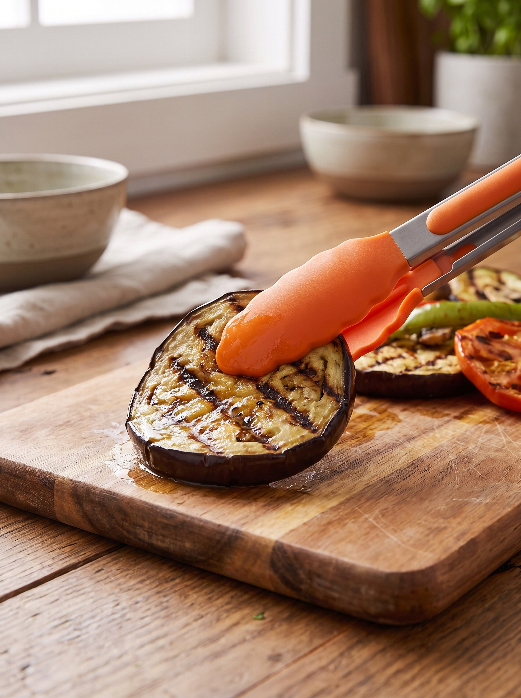 Silicone-Tipped Food Tongs holds without crushing