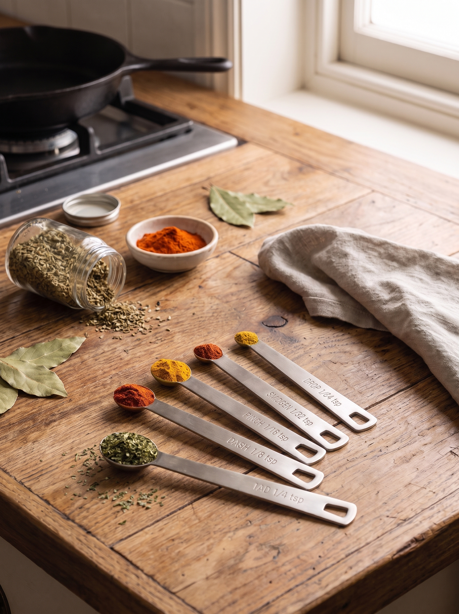 Stainless steel measuring spoons strong handles