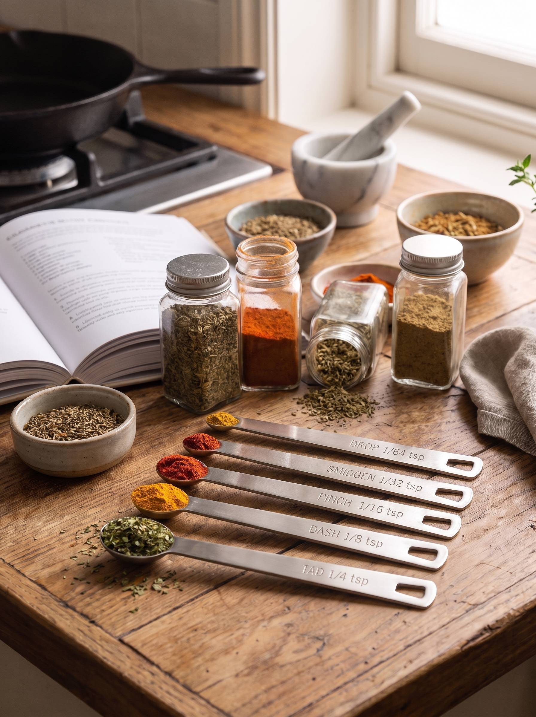 Measuring spoons levelled for baking accuracy